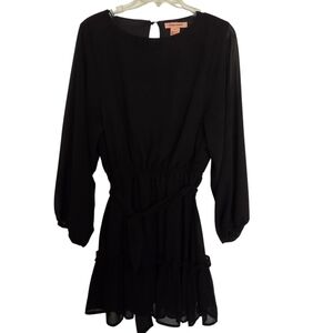 Anthropology Flying Tomato Chic Black Long Sleeve Mini Dress